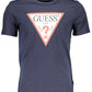 Blue Cotton Men T-Shirt