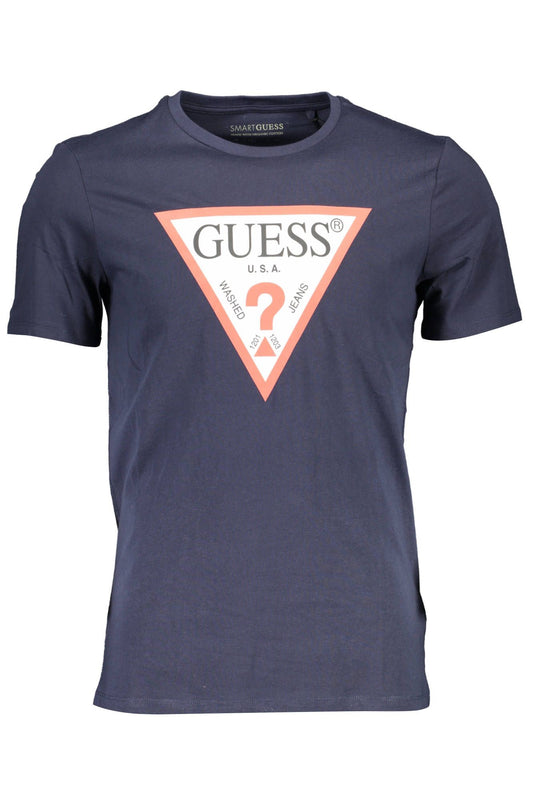 Blue Cotton Men T-Shirt