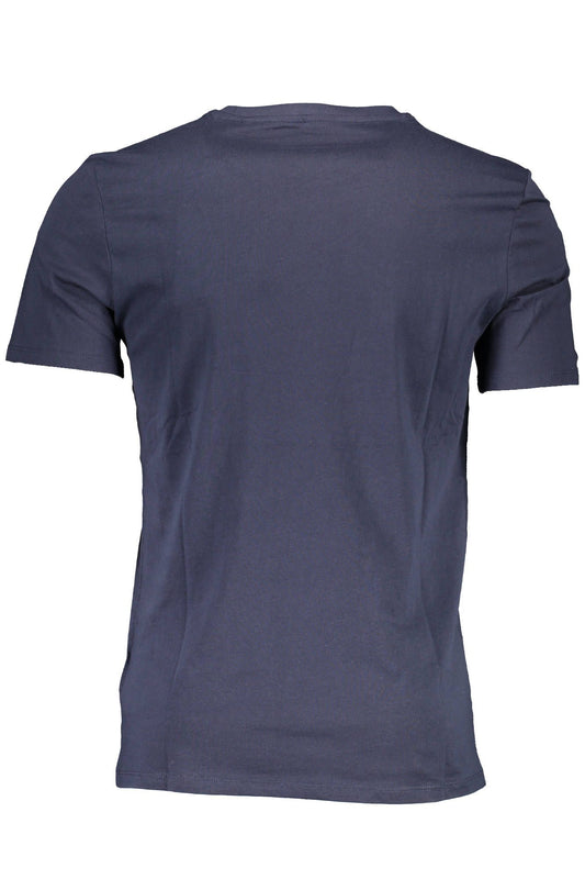 Blue Cotton Men T-Shirt
