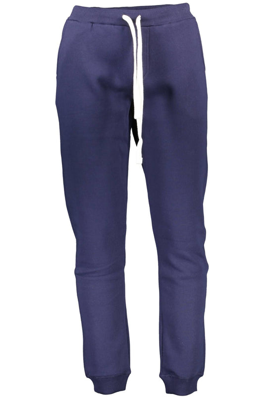 Blue Cotton Men Trouser