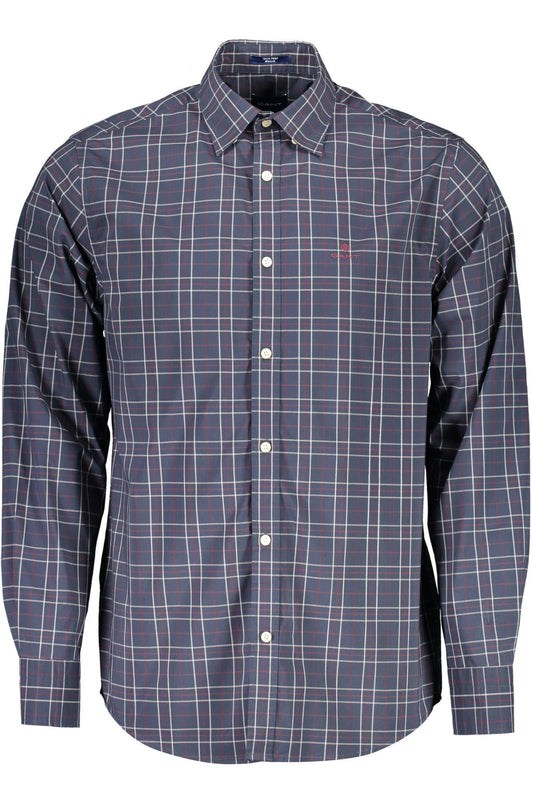Blue Cotton Men Shirt