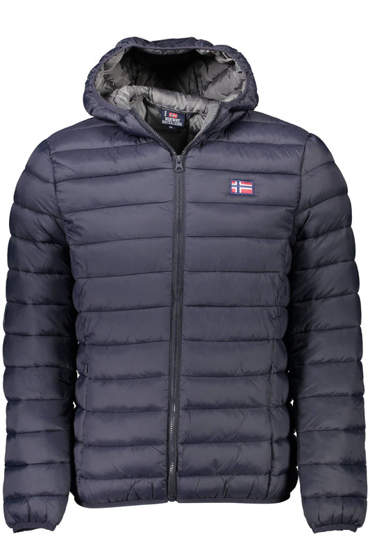 Blue Polyamide Men Jacket