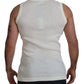 Sleeveless Henley Wool Blend T-Shirt