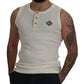 Sleeveless Henley Wool Blend T-Shirt