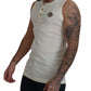 Sleeveless Henley Wool Blend T-Shirt