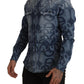 Elegant Slim Fit Casual Blue Men's Shirt