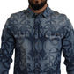 Elegant Slim Fit Casual Blue Men's Shirt
