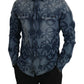 Elegant Slim Fit Casual Blue Men's Shirt