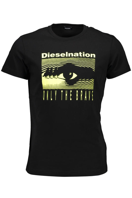 Black Cotton Men T-Shirt