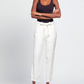 Chic White Linen Cargo Pants - Comfort Fit