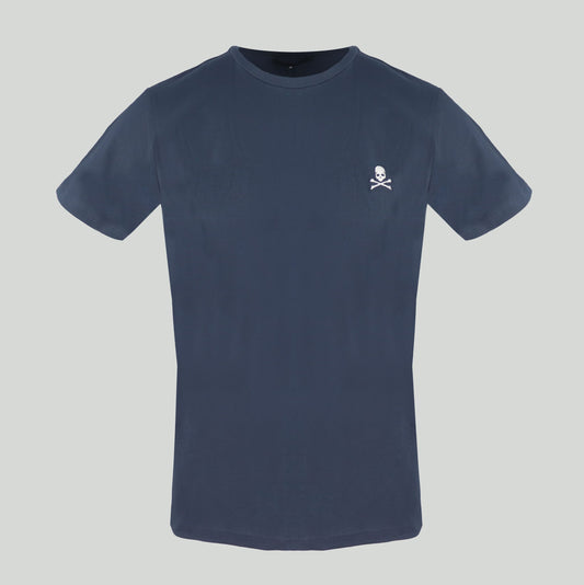 Blue Cotton Men T-Shirt