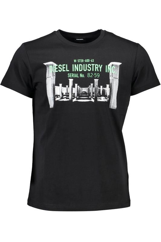 Black Cotton Men T-Shirt