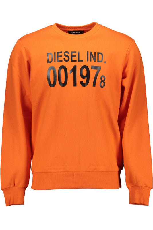 Orange Cotton Men Sweater