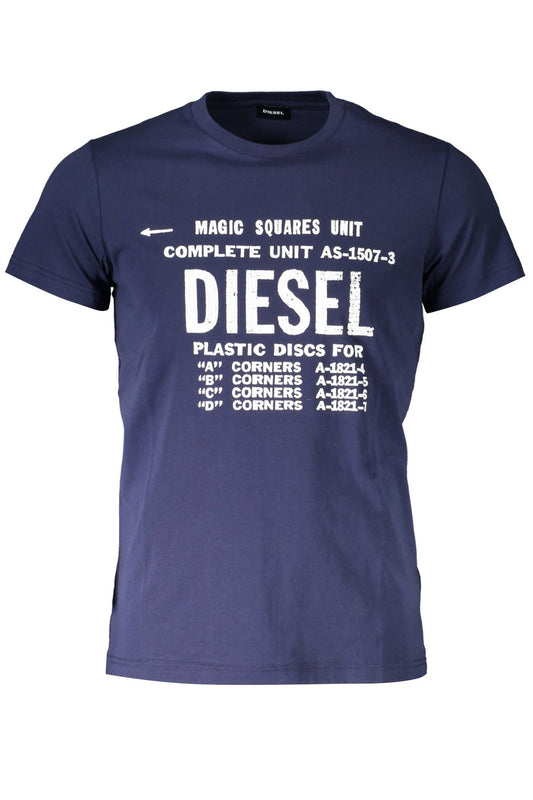 Blue Cotton Men T-Shirt