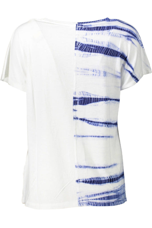 Elegant White Viscose Tee with Logo