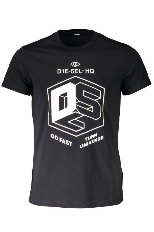 Black Cotton Men T-Shirt