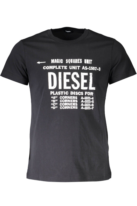 Black Cotton Men T-Shirt