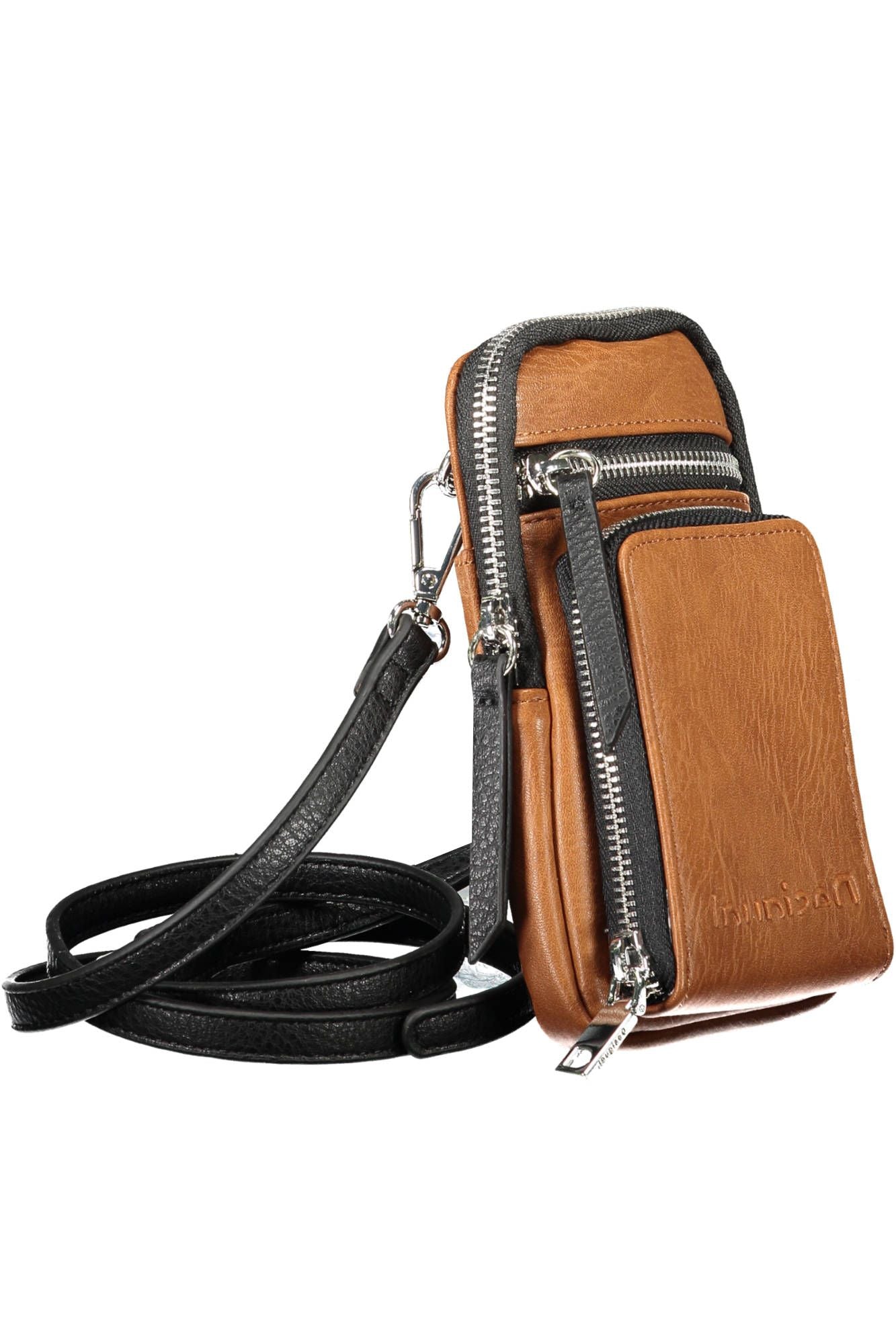 Brown Polyurethane Women Handbag