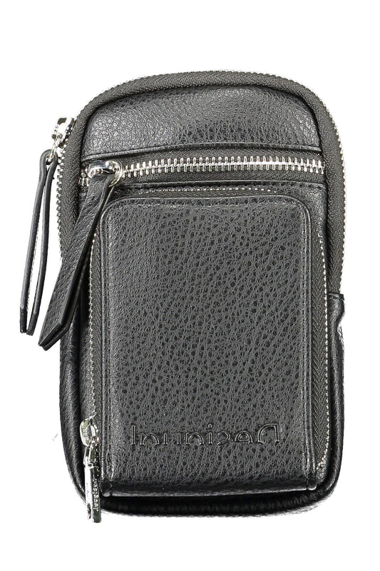 Black Polyurethane Women Handbag