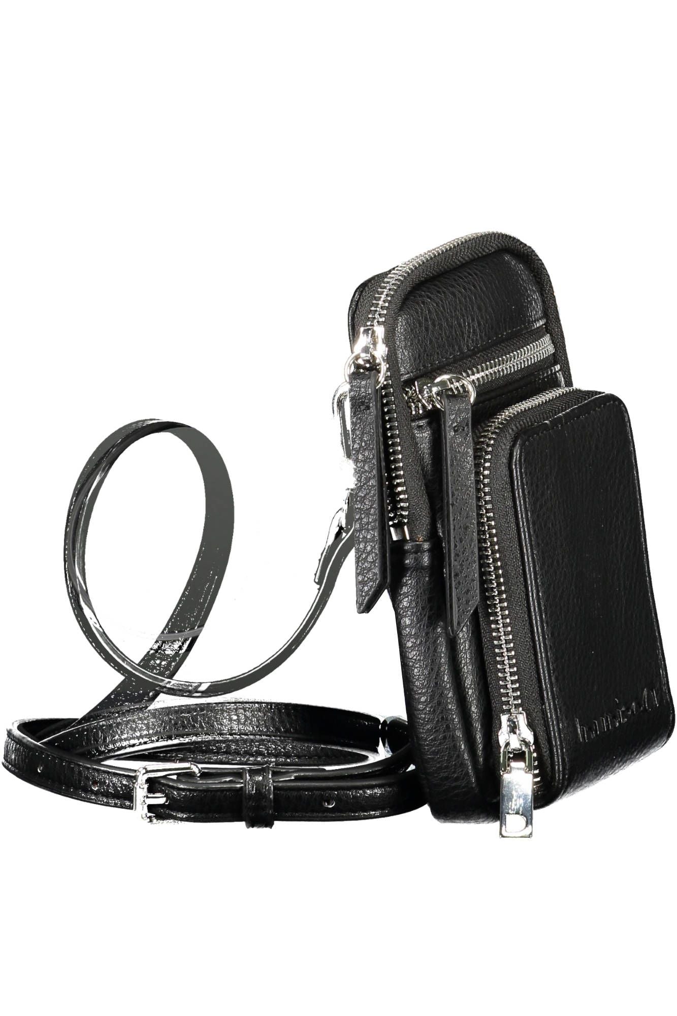 Black Polyurethane Women Handbag