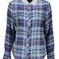 Blue Viscose Women Shirt