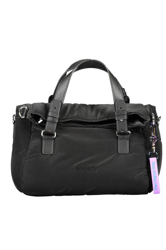 Black Polyester Women Handbag