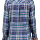 Blue Viscose Women Shirt