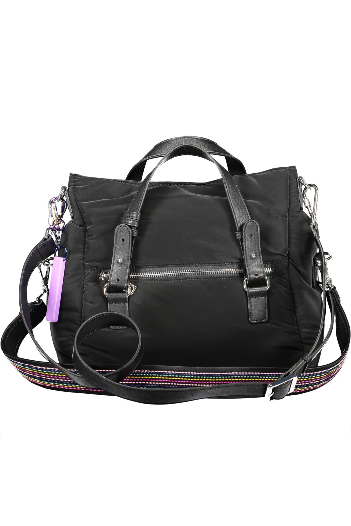 Black Polyester Women Handbag
