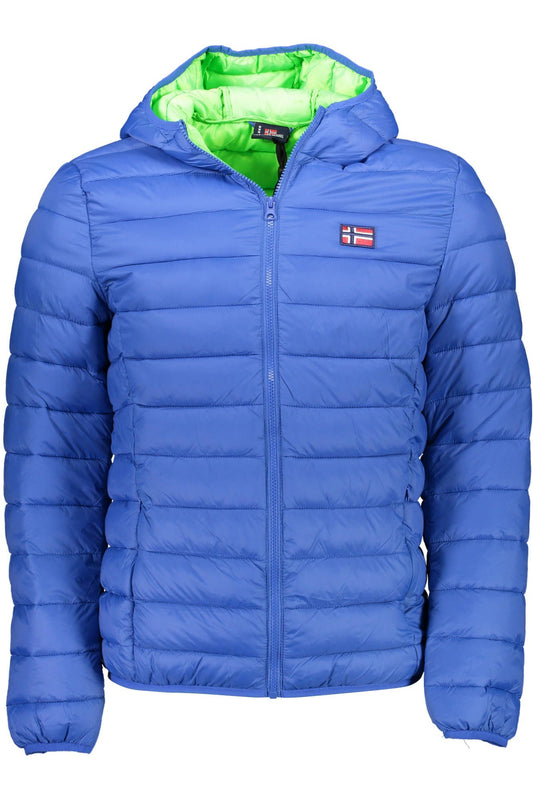 Blue Polyamide Men Jacket