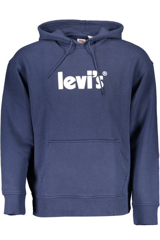 Blue Cotton Men Sweater