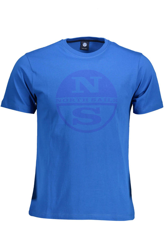 Blue Cotton Men T-Shirt
