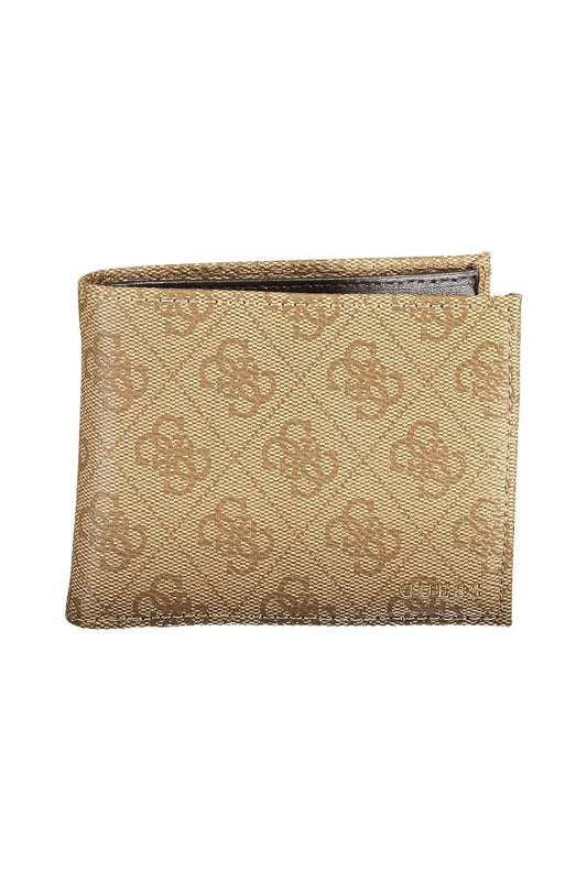 Beige Polyurethane Men Wallet