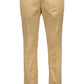 Beige Cotton Men Trouser