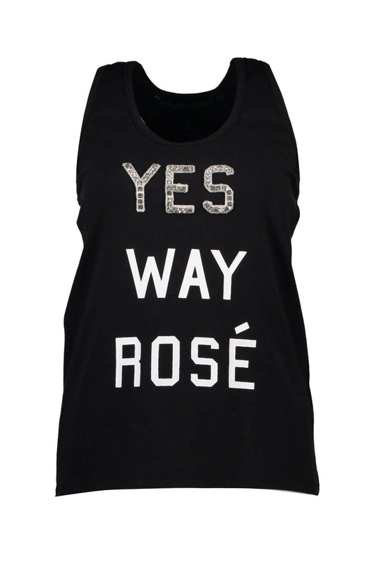 Black Cotton Women Tank Top