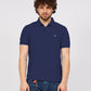 Blue Cotton Men Polo Shirt