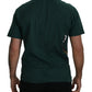 Elegant Green Leopard Motif Cotton T-Shirt