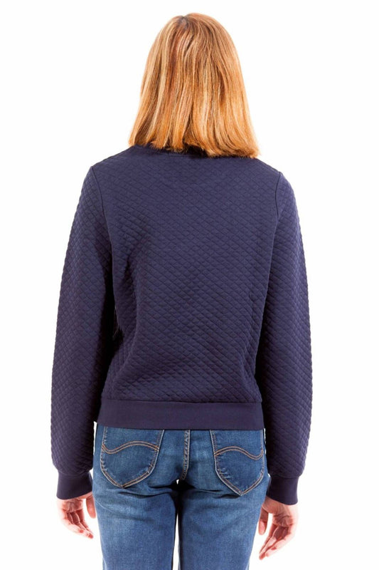 Blue Cotton Women Sweater