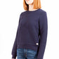 Blue Cotton Women Sweater