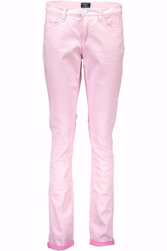 Pink Cotton Women Jean