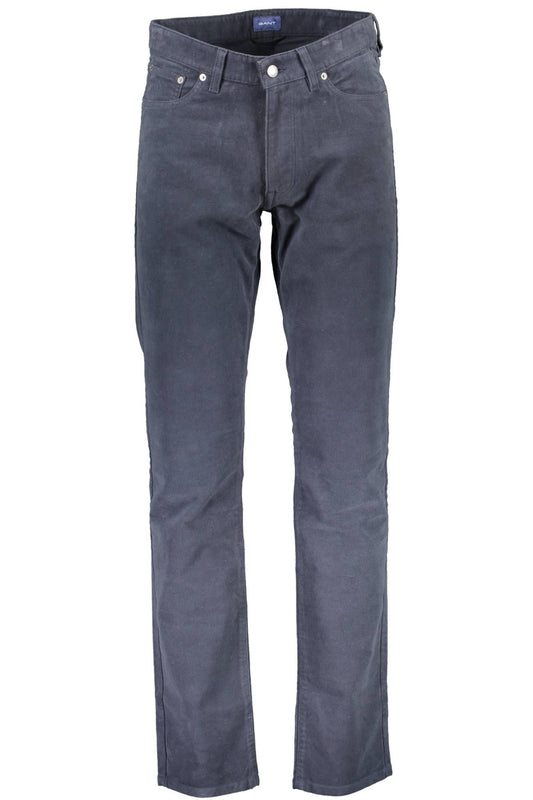 Blue Cotton Men Trouser