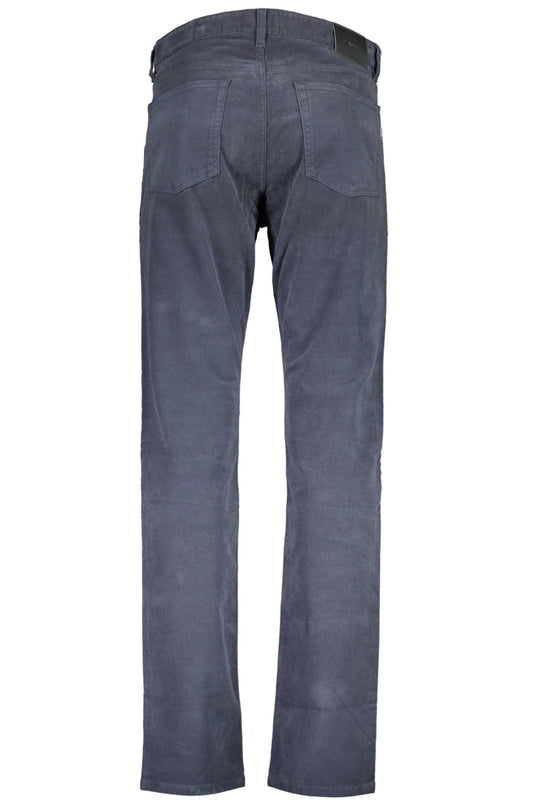 Blue Cotton Men Trouser