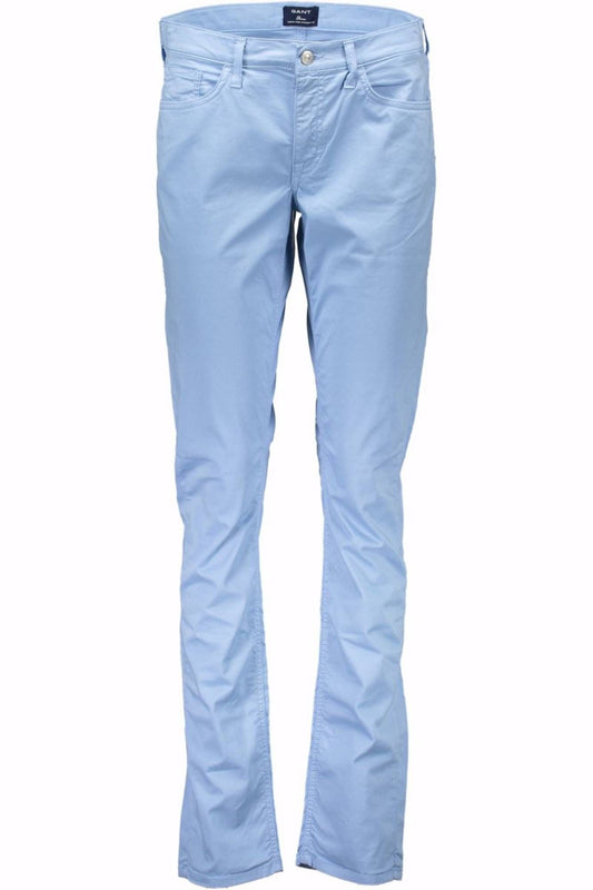 Light Blue Cotton Women Trouser