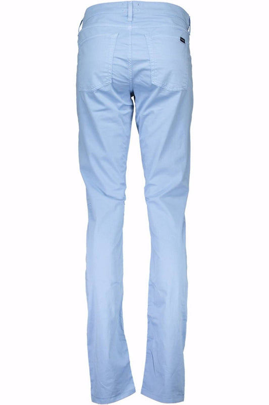 Light Blue Cotton Women Trouser