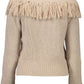 Chic Beige High Collar Wool Sweater