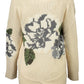 Chic Beige Embroidered Wool Cardigan