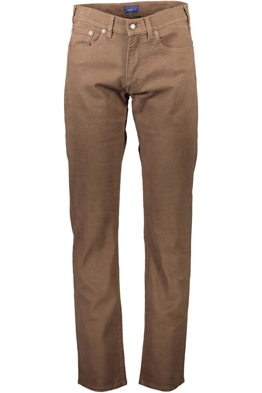 Brown Cotton Men Pants