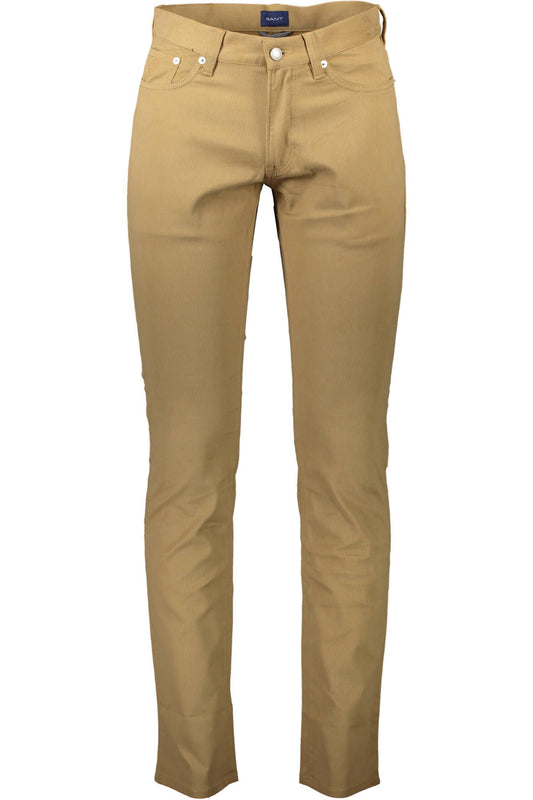 Brown Cotton Men Pants