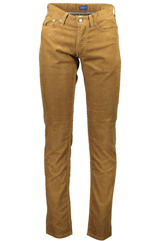 Brown Cotton Men's Pant