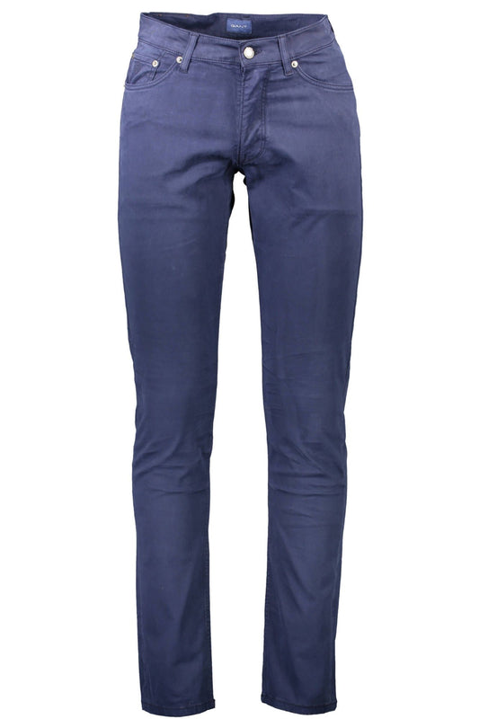 Blue Cotton Men Pant