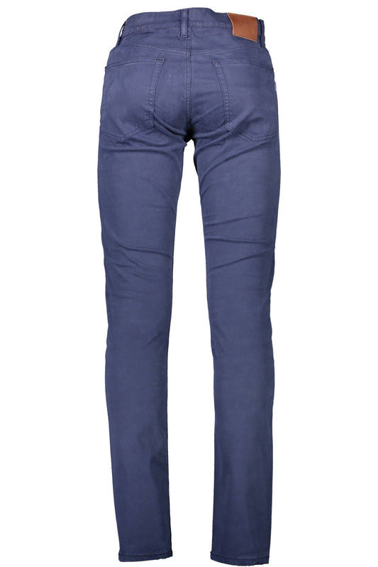 Blue Cotton Men Pant